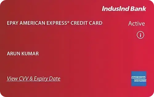 IndusInd Bank Epay AMEX Credit Card credit card artwork