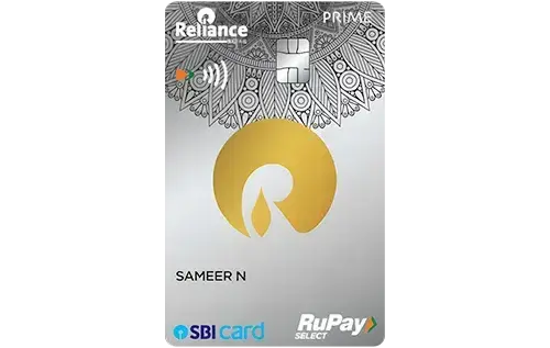SBI Card Reliance PRIME Credit Card credit card artwork